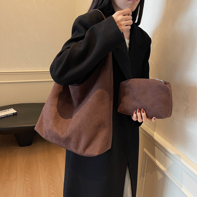 Autumn And Winter Commuter Shoulder Bag Suede Women